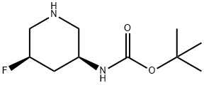 (3S,5R)-3-BOC氨基-5-氟哌啶 结构式