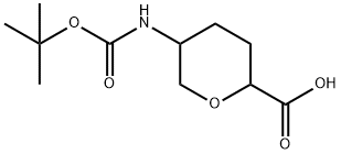 5-((tert-Butoxycarbonyl)aMino)tetrahydro-2H-pyran-2-carboxylic Acid Structure