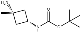 tert-butyl (trans-3-aMino-3-Methylcyclobutyl)carbaMate Structure