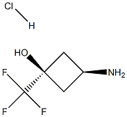 cis-3-AMino-1-(trifluoroMethyl)cyclobutan-1-ol hydrochloride Structure