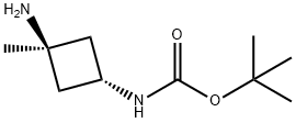 tert-butyl (cis-3-aMino-3-Methylcyclobutyl)carbaMate Struktur