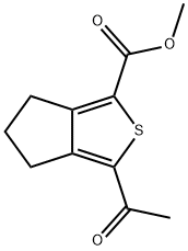 Methyl 3-acetyl-5,6-dihydro-4H-cyclopenta[c]thiophene-1-carboxylate Struktur