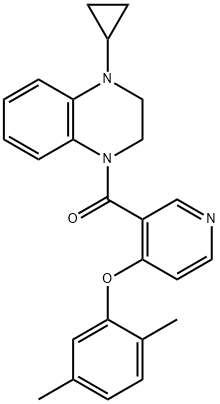 (4-Cyclopropyl-3,4-dihydro-1(2H)-quinoxalinyl)[4-(2,5-dimethylphenoxy)-3-pyridinyl]methanone Struktur