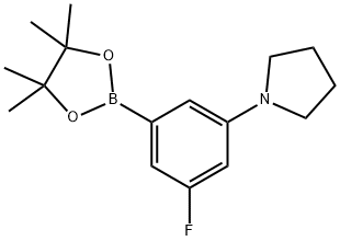 3-氟-5-四氢吡咯-苯硼酸,1415928-84-5,结构式