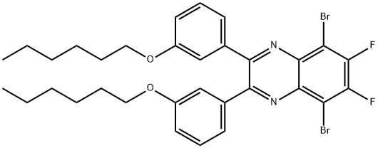 5,8-DibroMo-6,7-difluoro-2,3-bis(3-hexyloxyphenyl)quinoxaline 化学構造式