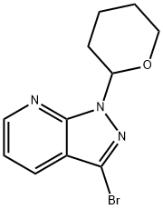 1H-Pyrazolo[3,4-b]pyridine, 3-broMo-1-(tetrahydro-2H-pyran-2-yl)- Struktur