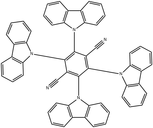 2,3,5,6-四(9-咔唑基)-对苯二腈,1416881-53-2,结构式