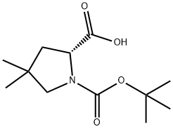 R-1-BOC-4,4-二甲基吡咯烷-2-羧酸,1417743-49-7,结构式