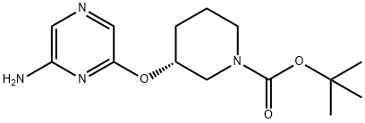 (R)-3-(6-氨基-吡嗪-2-氧基)-哌啶-1-羧酸叔丁酯 结构式