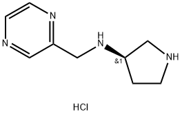 吡嗪-2-基甲基-(R)-吡咯烷-3-基-胺盐酸盐 结构式