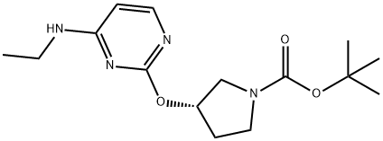 (S)-3-(4-EthylaMino-pyriMidin-2-yloxy)-pyrrolidine-1-carboxylic acid tert-butyl ester 化学構造式