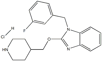 1-(3-Fluoro-benzyl)-2-(piperidin-4-ylMethoxy)-1H-benzoiMidazole hydrochloride 化学構造式