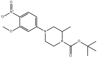 4-(3-Methoxy-4-nitro-phenyl)-2-Methyl-piperazine-1-carboxylic acid tert-butyl ester Structure