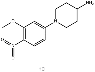 1-(3-Methoxy-4-nitro-phenyl)-piperidin-4-ylaMine hydrochloride 化学構造式