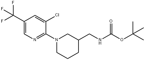 (3'-Chloro-5'-trifluoroMethyl-3,4,5,6-tetrahydro-2H-[1,2']bipyridinyl-3-ylMethyl)-carbaMic acid tert-butyl ester 化学構造式