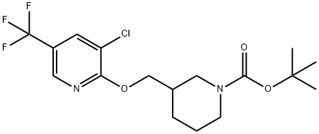 3-(3-Chloro-5-trifluoroMethyl-pyridin-2-yloxyMethyl)-piperidine-1-carboxylic acid tert-butyl ester 化学構造式