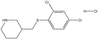3-(2,4-二氯-苯硫基甲基)-哌啶盐酸盐 结构式