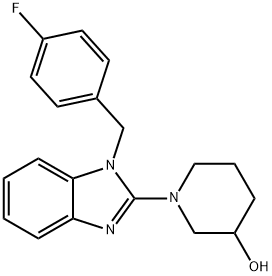 1-[1-(4-氟-苄基)-1H-苯并咪唑基-2-基]-哌啶-3-醇 结构式