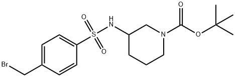 3-(4-BroMoMethyl-benzenesulfonylaMino)-piperidine-1-carboxylic acid tert-butyl ester Structure