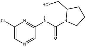 2-羟甲基-吡咯烷-1-羧酸(6-氯-吡嗪-2-基)-酰胺 结构式