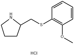 2-(2-Methoxy-phenylsulfanylMethyl)-pyrrolidine hydrochloride Struktur