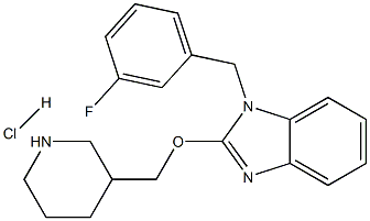 1-(3-Fluoro-benzyl)-2-(piperidin-3-ylMethoxy)-1H-benzoiMidazole hydrochloride 化学構造式