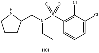 2,3-二氯-N-乙基-N-吡咯烷-2-基甲基-苯磺酰胺盐酸盐 结构式
