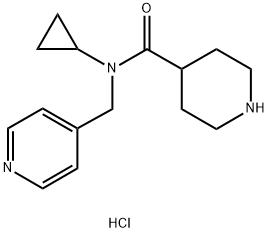 Piperidine-4-carboxylic acid cyclopropyl-pyridin-4-ylMethyl-aMide hydrochloride Structure