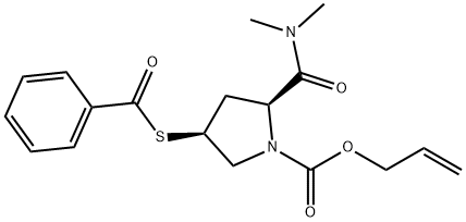 (2S,4S)-1N-(allyloxycarbonyl)-4-benzoylsulfanyl-2-(N,N-diMethylcarbaMoyl)pyrrolidine Struktur