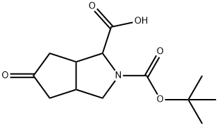 2-Boc-5-oxo-octahydro-cyclopenta[c]pyrrole-1-carboxylic acid 结构式