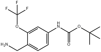 tert-butyl 4-(aminomethyl)-3-(trifluoromethoxy)phenylcarbamate,1420670-57-0,结构式