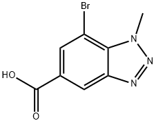 7-BroMo-1-Methyl-1,2,3-benzotriazole-5-carboxylic acid 结构式