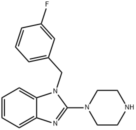 1-(3-Fluoro-benzyl)-2-piperazin-1-yl-1H-benzoiMidazole Structure