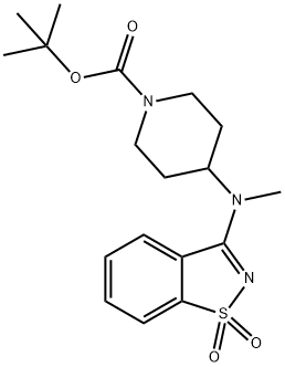 4-((1,1-二氧化苯并[D]异噻唑-3-基)(甲基)氨基)哌啶-1-羧酸叔丁酯, 1420867-75-9, 结构式