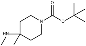 tert-butyl 4-Methyl-4-(MethylaMino)piperidine-1-carboxylate Structure