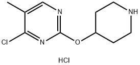 4-Chloro-5-methyl-2-(piperidin-4-yloxy)-pyrimidine hydrochloride Struktur