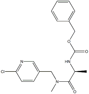 {(S)-1-[(6-Chloro-pyridin-3-ylMethyl)-Methyl-carbaMoyl]-ethyl}-carbaMic acid benzyl ester 化学構造式