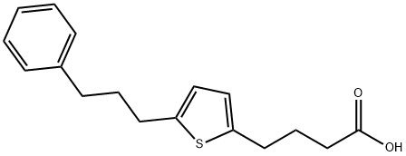 4-(5-(3-Phenylpropyl)thiophen-2-yl)butanoic acid 化学構造式
