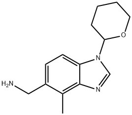(4-Methyl-1-(tetrahydro-2H-pyran-2-yl)-1H-benzo[d]iMidazol-5-yl)MethanaMine,1425933-32-9,结构式