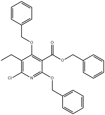 2,4-双(苄氧基)-6-氯-5-乙基烟酸苄酯 结构式