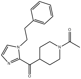 1-(4-(1-苯乙基-1H-咪唑-2-羰基)哌啶-1-基)乙酮, 142654-77-1, 结构式