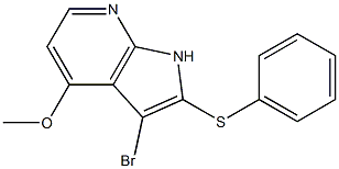 3-BroMo-4-Methoxy-2-phenylsulfanyl-7-azaindole Struktur