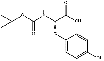 2-[(tert-butoxycarbonyl)amino]-3-(4-hydroxyphenyl)propanoic acid Struktur