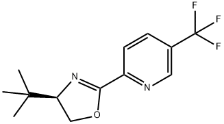 (R)-4-TERT-ブチル-2-(5-(トリフルオロメチル)ピリジン-2-イル)-4,5-ジヒドロオキサゾール 化学構造式