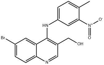 (6-溴-4 - ((4-甲基-3-硝基苯基)氨基)喹啉-3-基)甲醇, 1431510-25-6, 结构式