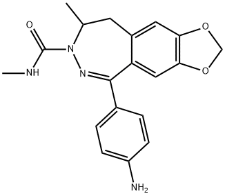 1-(4-氨基苯基)-3-甲基氨基甲酰-4-甲基-7,8-亚甲基二氧基-3,4-二氢-5H-2,3-苯并二氮杂卓,143692-18-6,结构式