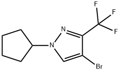 4-BROMO-1-CYCLOPENTYL-3-TRIFLUOROMETHYL-1H-PYRAZOLE, 1437794-36-9, 结构式