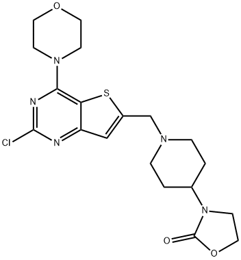 3-(1-((2-Chloro-4-Morpholinothieno[3,2-d]pyriMidin-6-yl)Methyl)piperidin-4-yl)oxazolidin-2-one Struktur