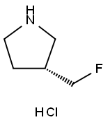 (R)-3-(フルオロメチル)ピロリジン塩酸塩 化学構造式