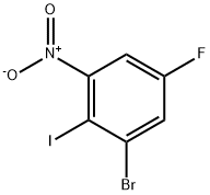 1-ブロモ-5-フルオロ-2-ヨード-3-ニトロベンゼン 化学構造式